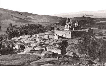 Photographie du couvent de Narek en Arménie occidentale, lac de Van