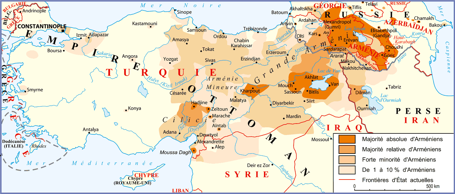 Carte du peuplement arménien à la veille du génocide (1915)
