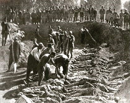Enterrement des Arméniens victimes du massacre du 30 octobre 1895 à Erzeroum