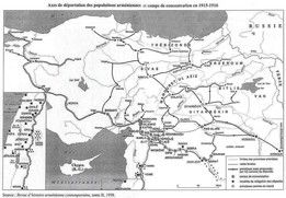carte des déportations des Arméniens