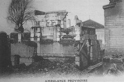 Ambulance provisoire mise en place par les Français entre les deux massacres et incendiée 